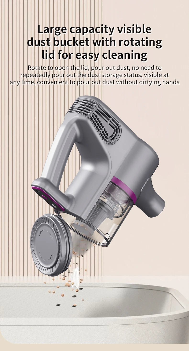 Cordless Vacuum Cleaner 15000Pa — 2-in-1 Stick & Handheld, Lightweight for Carpet, Hardwood Floor, Pet Hair & Car