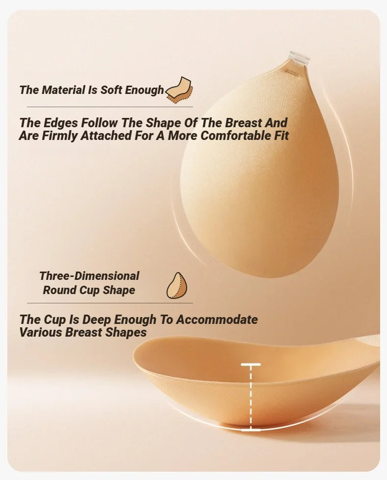 Silicone Adhesive Push-Up Bra — Waterproof Invisible Bra for Backless & Wedding Dresses
