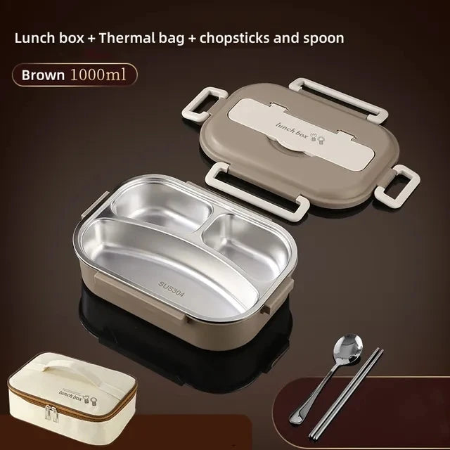 304 Stainless Steel Compartment Lunch Box – 1L to 2L