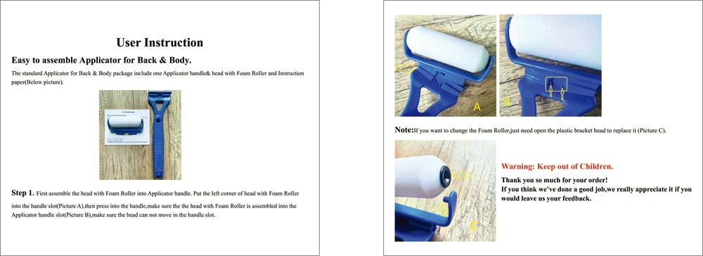 Long Handle Lotion Applicator Stick – Foldable Self-Sunscreen & Tanning Back Applicator with 2 Heads