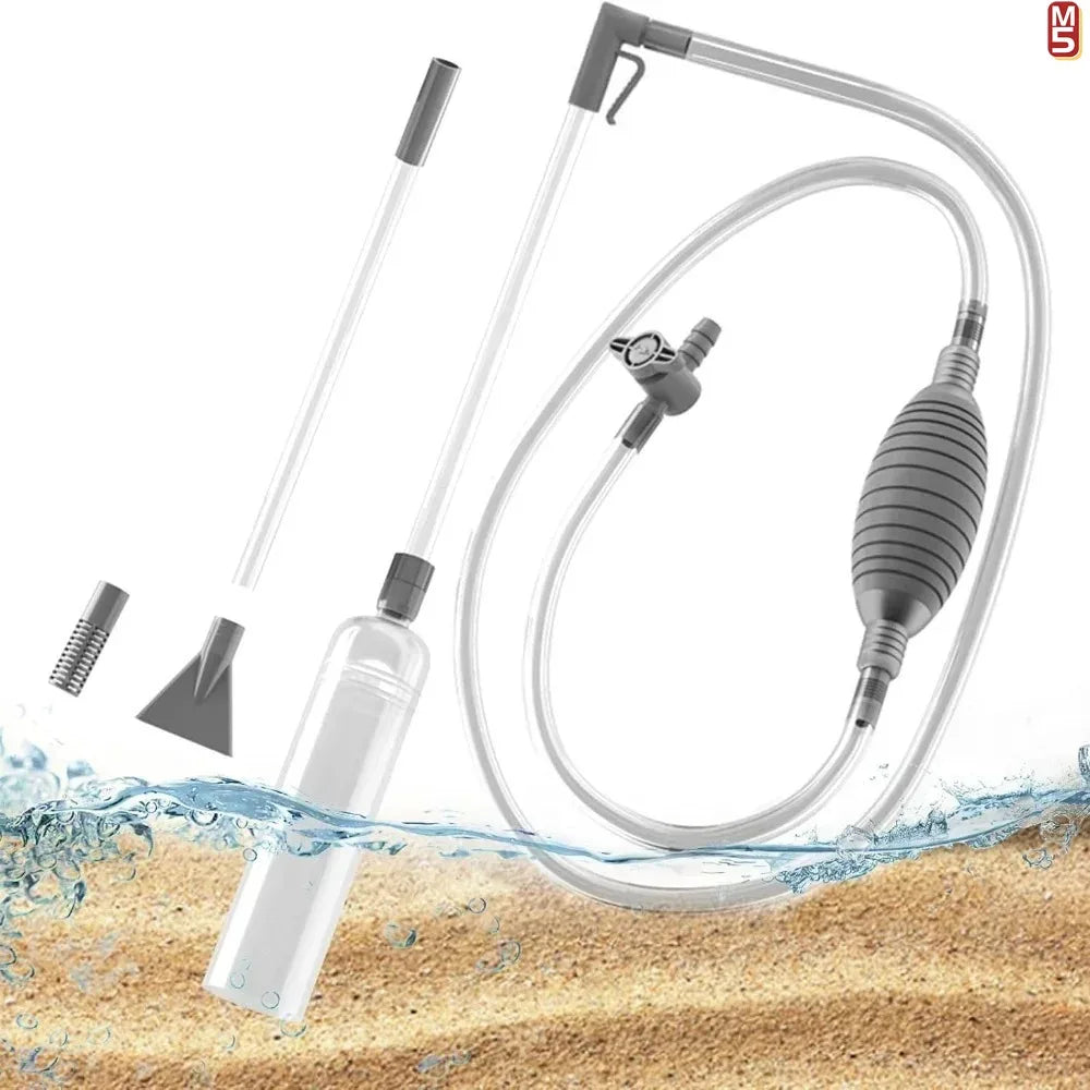 Aquarium Siphon Vacuum Cleaner Tool Set – Fish Tank Gravel & Sand Cleaning with Extension Tube