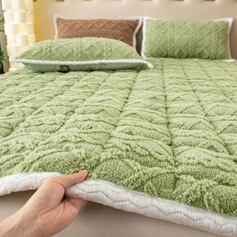 Thickened Warm Mattress Fitted Sheet – Non-Slip Elastic Band Mattress Cover, Multiple Sizes