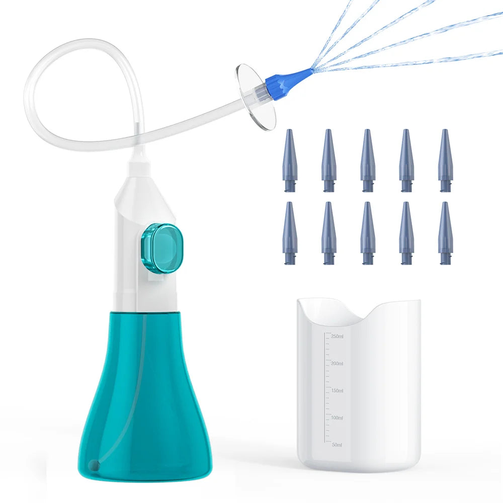 Ear Wax Removal Kit — Manual Ear Irrigation Flushing System with 10 Disposable Tips