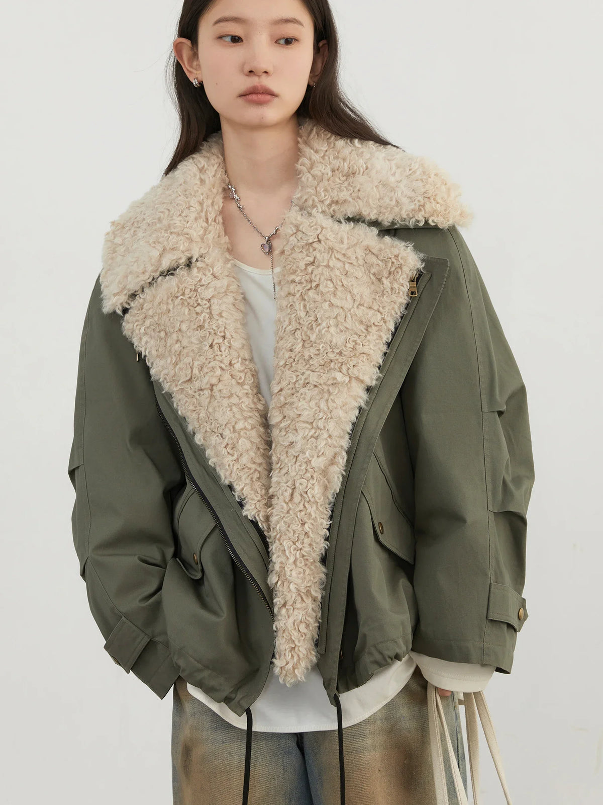 Women's Retro Motorcycle Cotton Overcoat – Loose Thick Streetwear Jacket