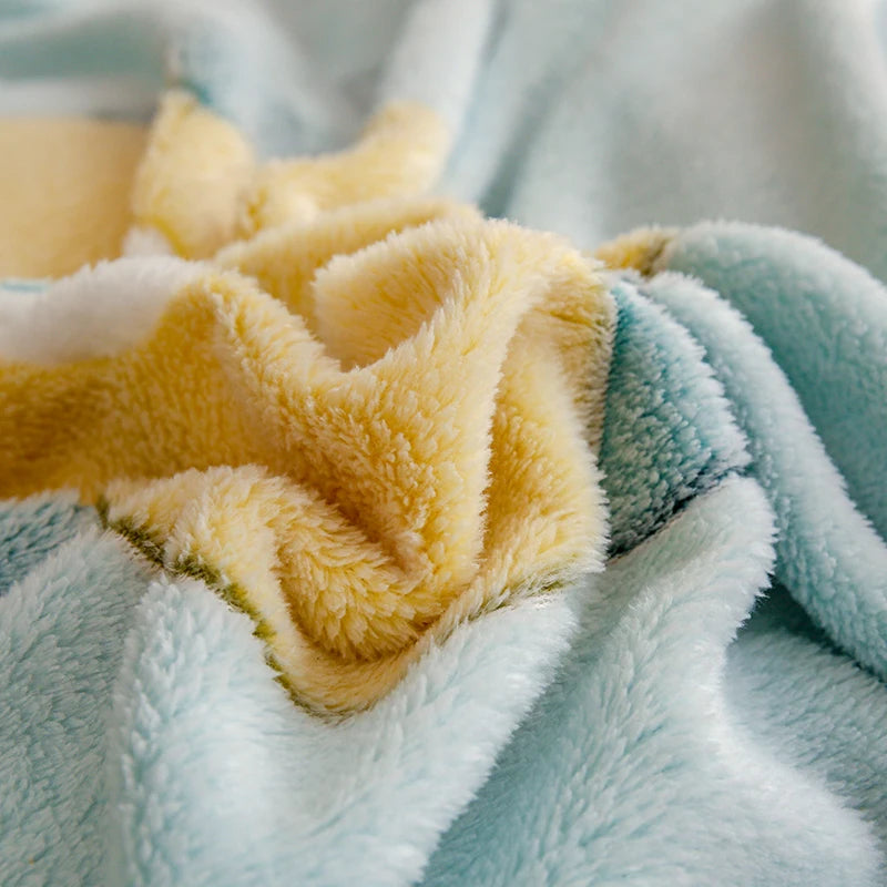Double-Sided Flannel Coral Fleece Duvet Cover – Thick Warm Winter Bedding, 8 Colors & 6 Sizes
