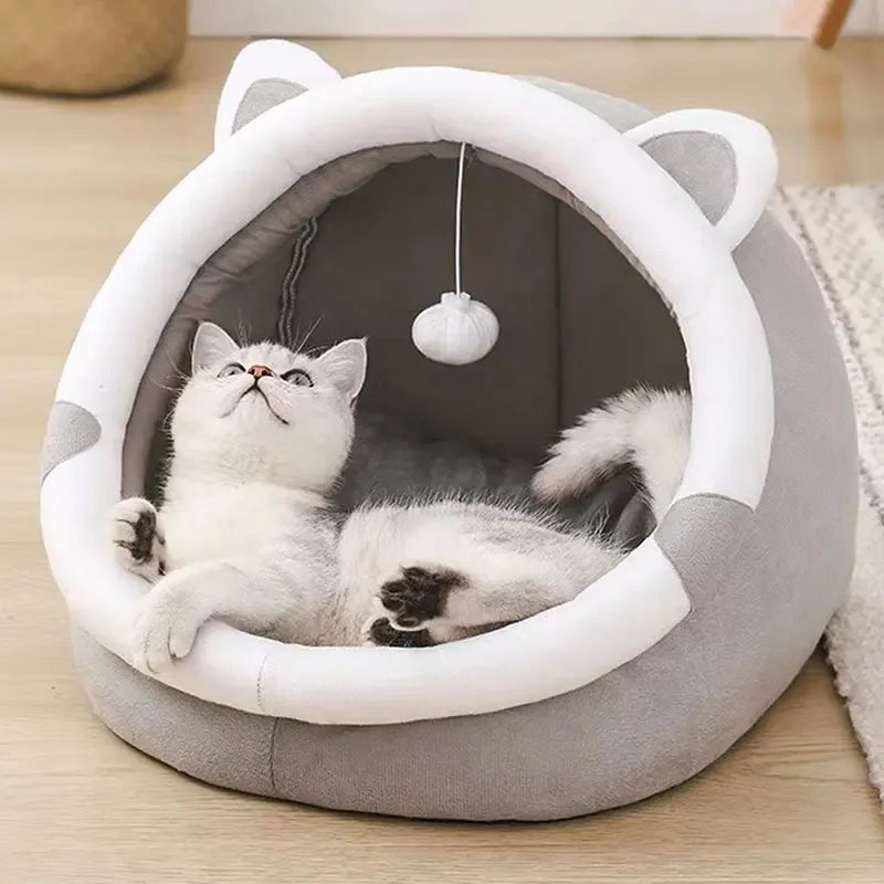 Self-Warming Foldable Pet Tent Cave Bed