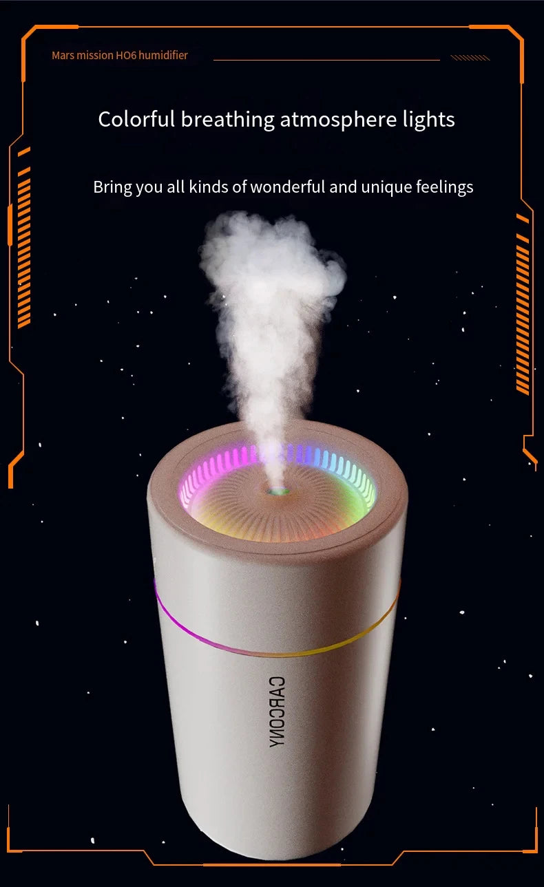 280ml Aroma Diffuser & Air Humidifier — Colorful LED Atmosphere Light, Silent, for Home & Car