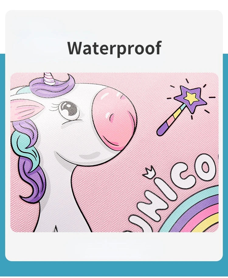 Unicorn School Backpack – Kids Canvas Bag & Size Options