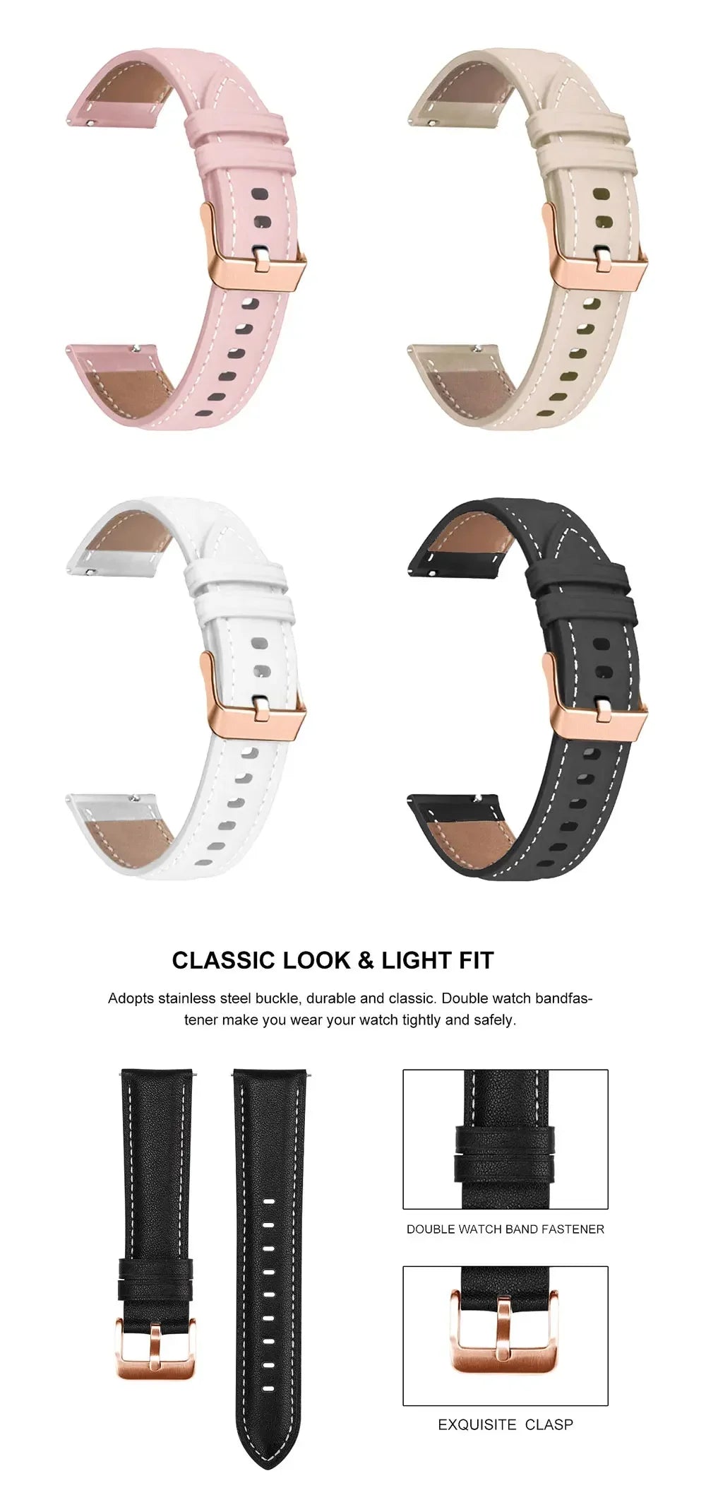 Leather & Silicone Watch Band for Huawei Watch GT 4/5 41mm & GT 5 Pro 42mm | 18mm Quick Release Strap