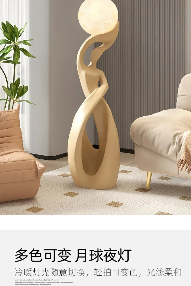 Sculptural Floor Lamp – 82 cm Black or Black-Gold
