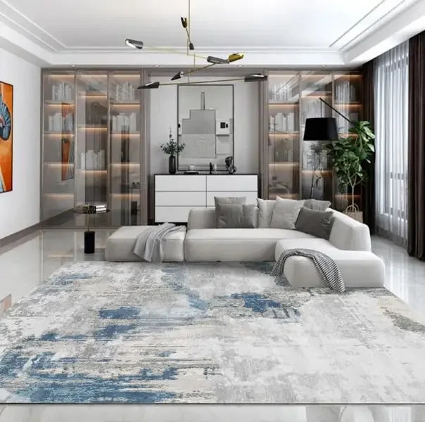 Modern Nordic Soft Lounge Rug – Washable Anti-Slip Large Area Carpet for Living Room & Bedroom, 24 Colors & 10 Sizes