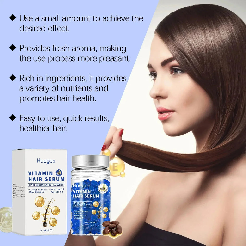 Magic Hair Vitamin Capsule Keratin Oil Fast Restore Hair Soft Smooth Shiny Deep Moisturizer Frizzy Dry Scalp Hair Care Products