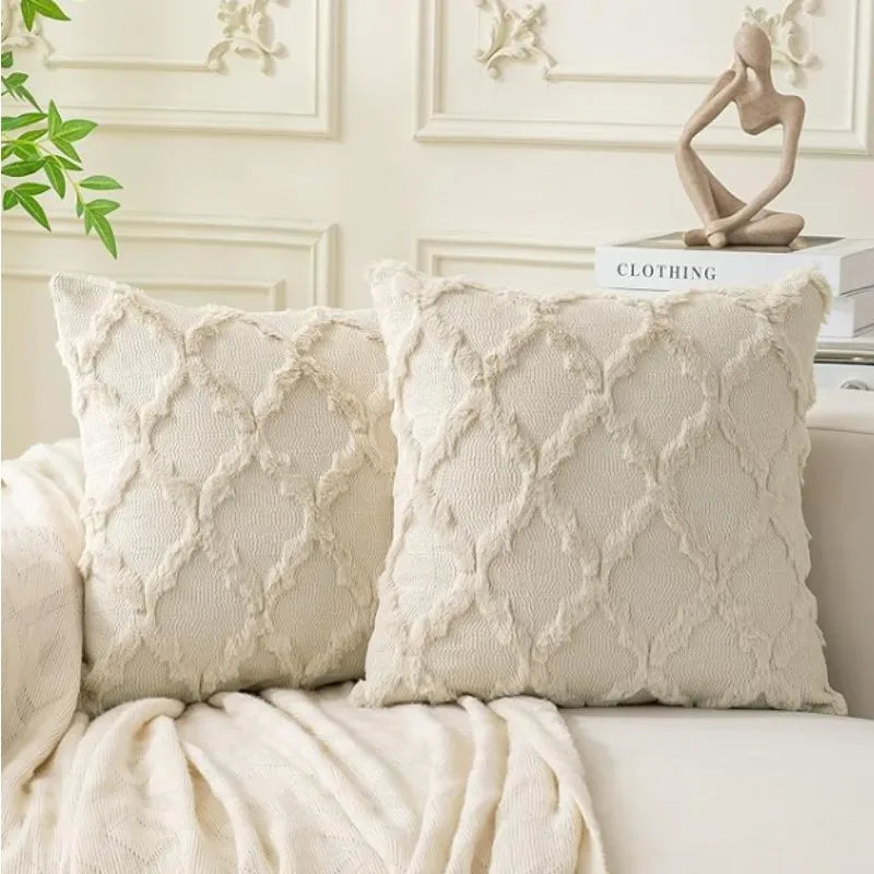 Faux Fur Luxury Plush Throw Pillowcase – Soft Decorative Cushion Cover, Multiple Colors & Sizes