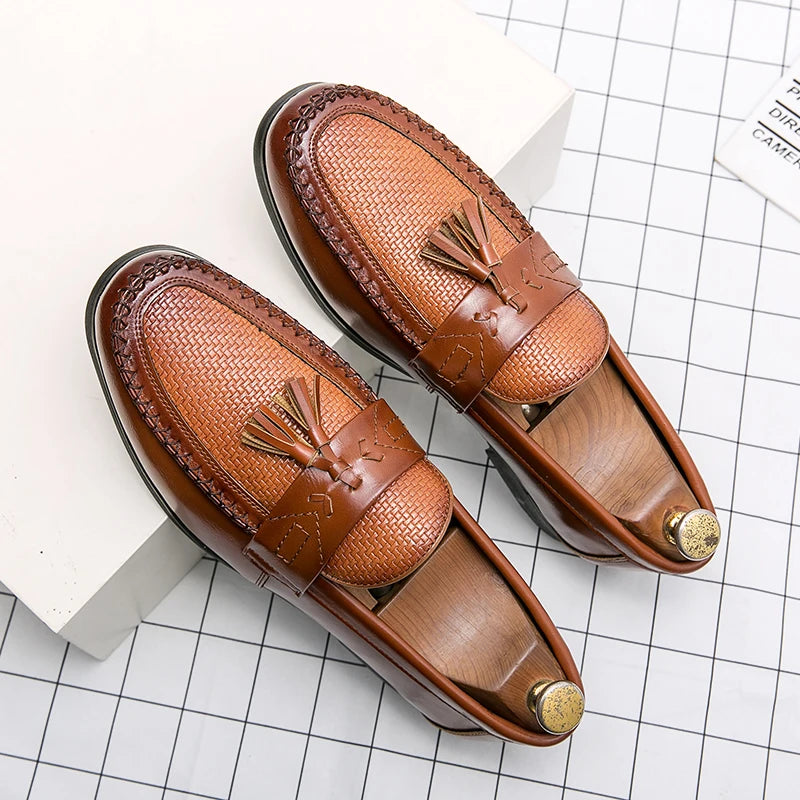 Men's Pointed-Toe Slip-On Dress Loafers