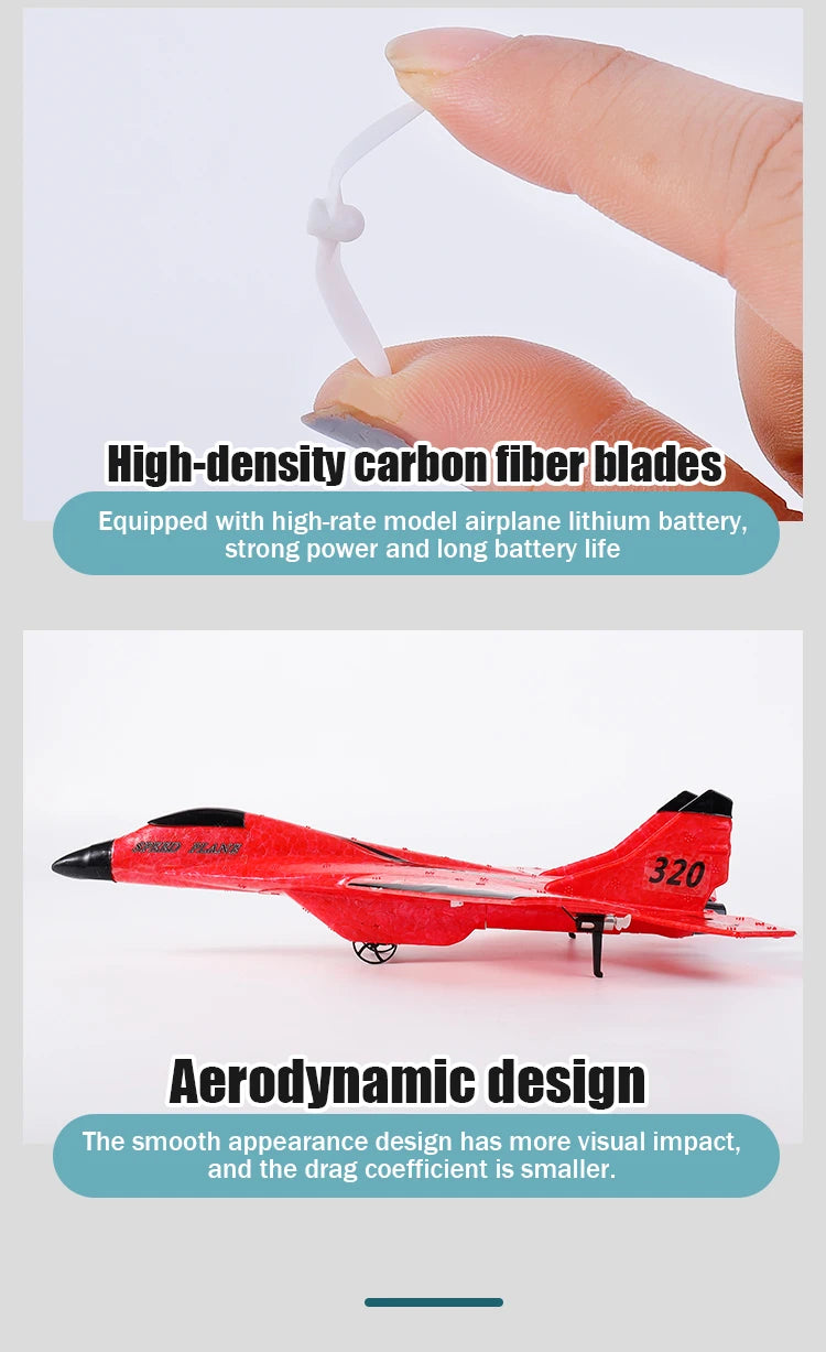 Parkten P320 2.4G RC Fixed Wing Glider Airplane – Hand Throw Foam Fighter Plane for Boys