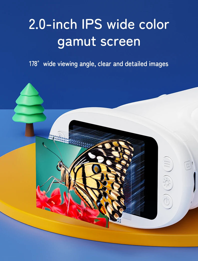1000X Handheld Digital Microscope for Kids — 2" HD Screen, Rechargeable, Portable STEM Gift