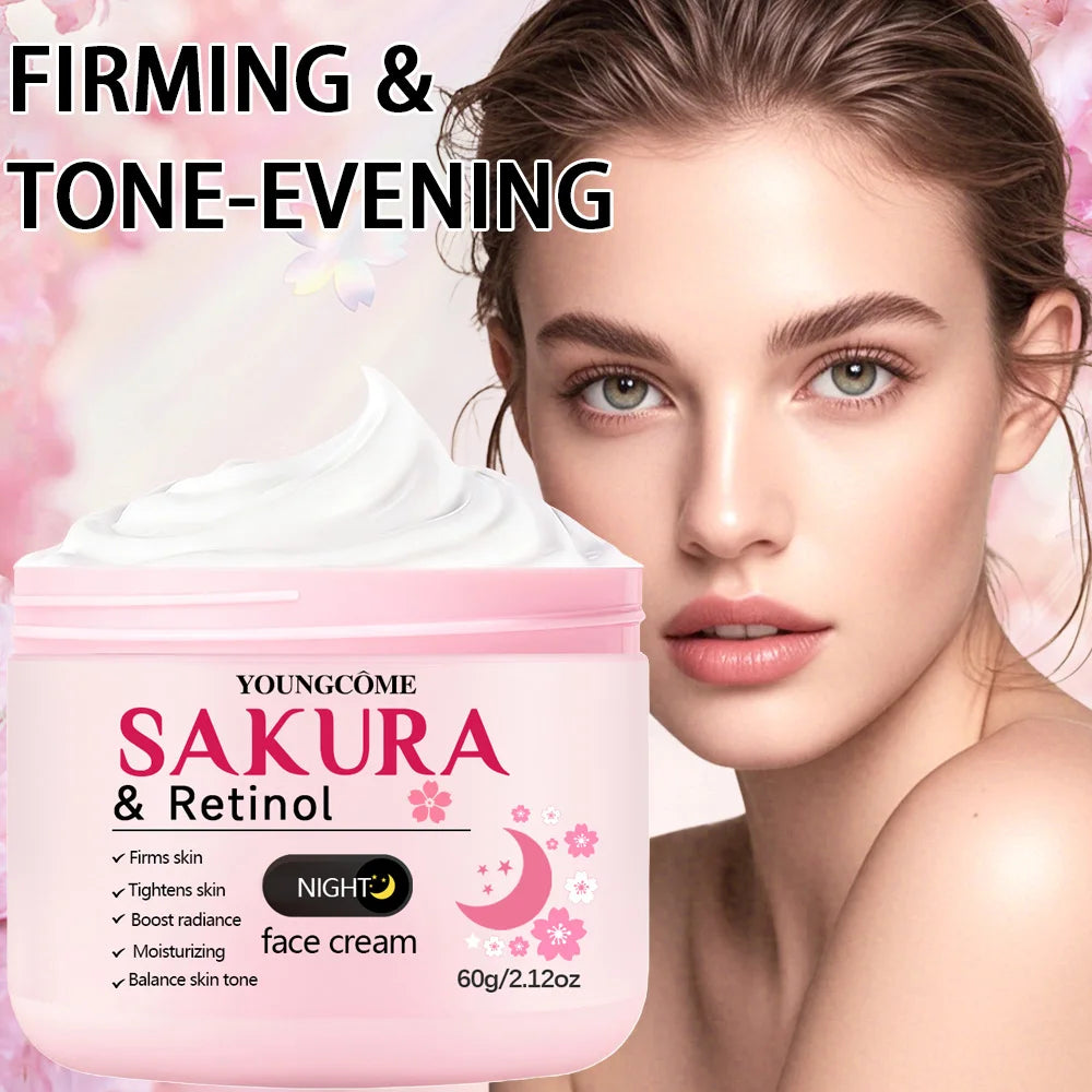 4-Piece Day & Night Skincare Set – Peptide Vitamin C Day Cream & Serum + Sakura Retinol Night Cream & Serum