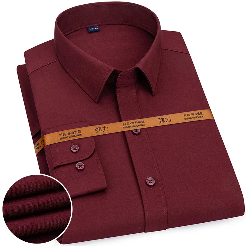 Men's Slim Fit Long Sleeve Business Shirt — Tailored Formal Dress Shirt
