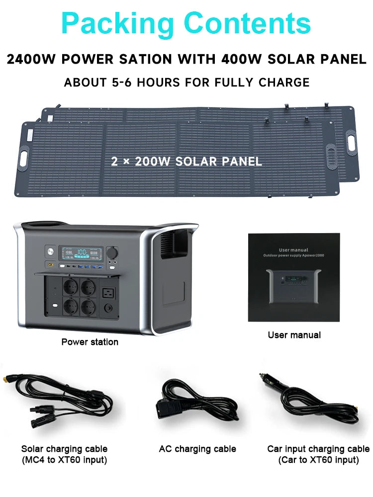CTOLITY Portable Power Station — 1000W / 2000W LiFePO4 Solar Generator with AC Outlets