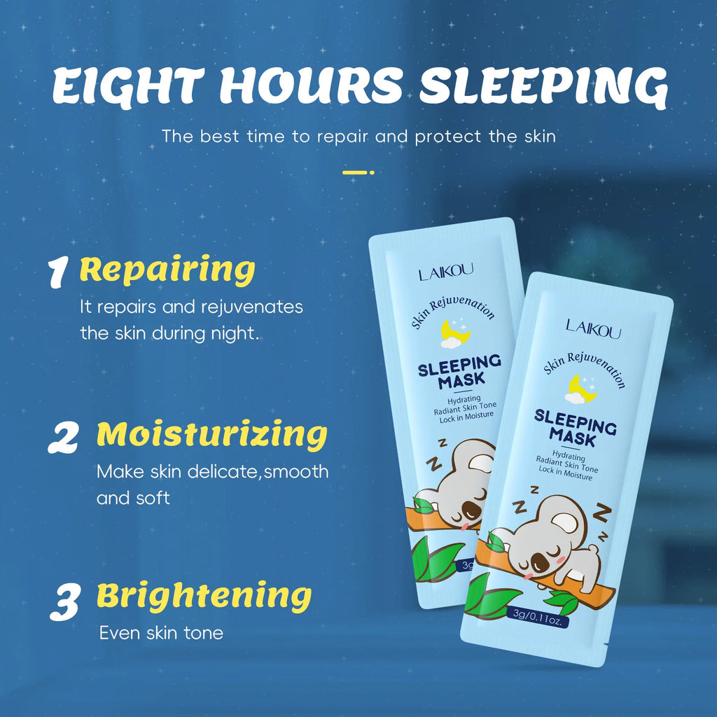 LAIKOU 7-Piece Sleeping Face Mask Set — Snail & Matcha