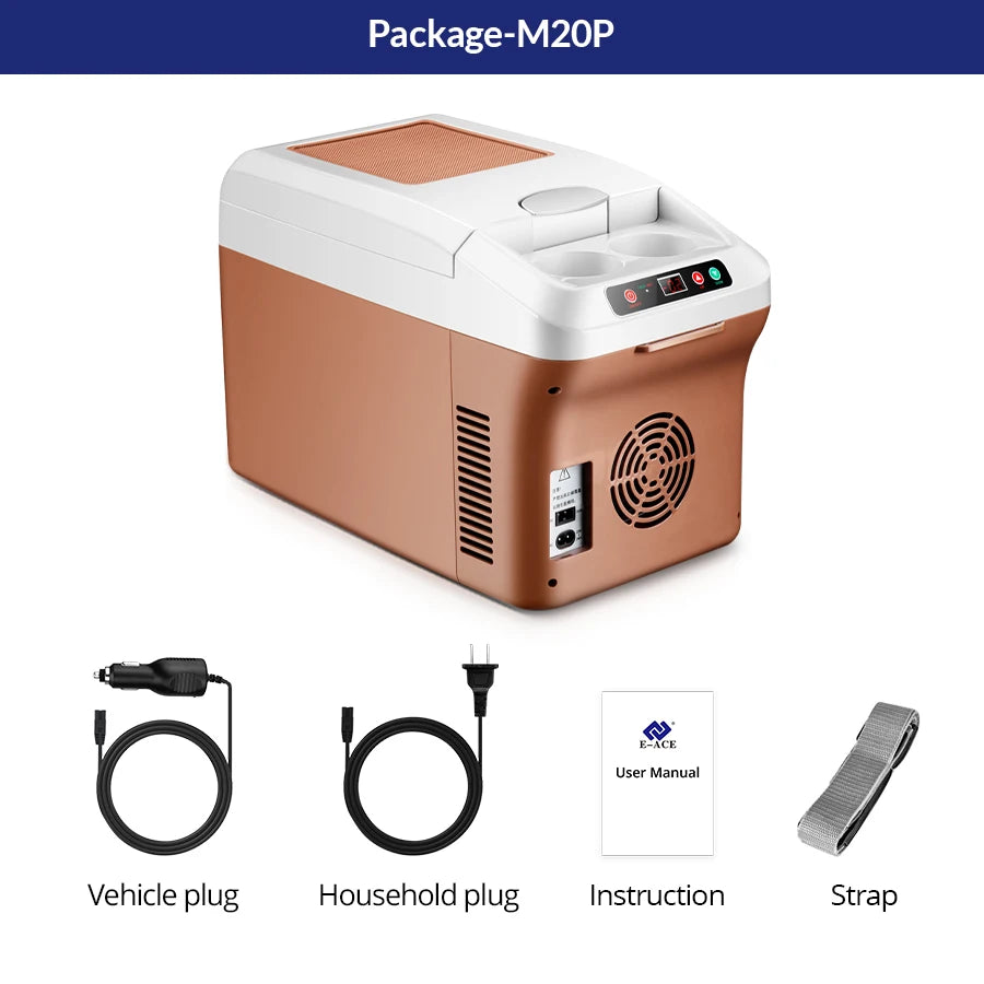 Yannice 15L Portable Mini Fridge — Home & Car Refrigerator with Digital Display & Super Cooling for Camping