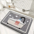 Non-Slip Knit Bath Rug – Water Absorbent Machine Washable Polyester Bath Mat