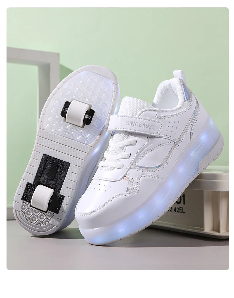 Children's LED Light Roller Skates – Multi-Functional Detachable Wheel Shoes, Size 29-41 for Students