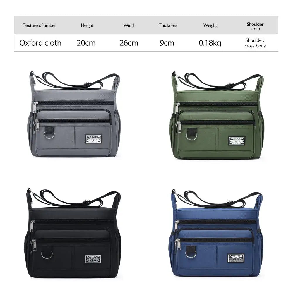 Men's Large Capacity Crossbody Bag – Multi-Pocket Business Shoulder Handbag in 4 Styles