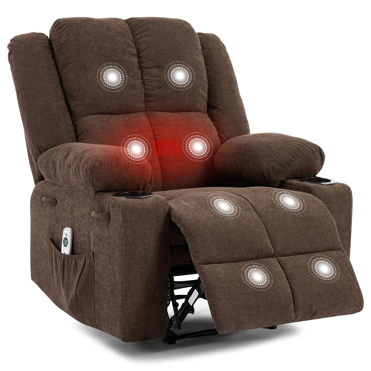 Massage Recliner Chair with Heat – 155° Manual Recline
