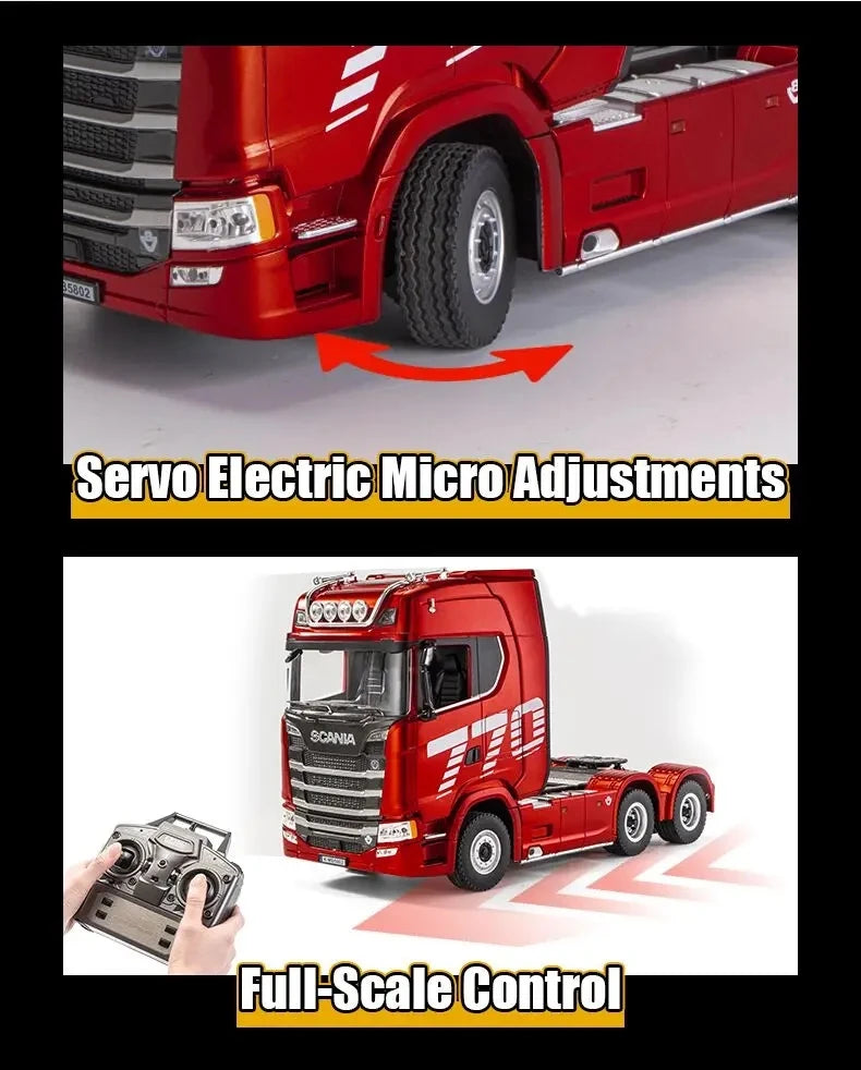 HUINA 1501 1:18 Scale RC Semi Trailer Truck with Sound & Lights – 770S Flatbed Engineering Model