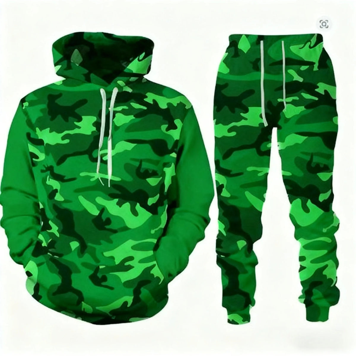 Men's Santa Claus 3D Print Hoodie & Pants Jogging Set – Camouflage Co-Ord