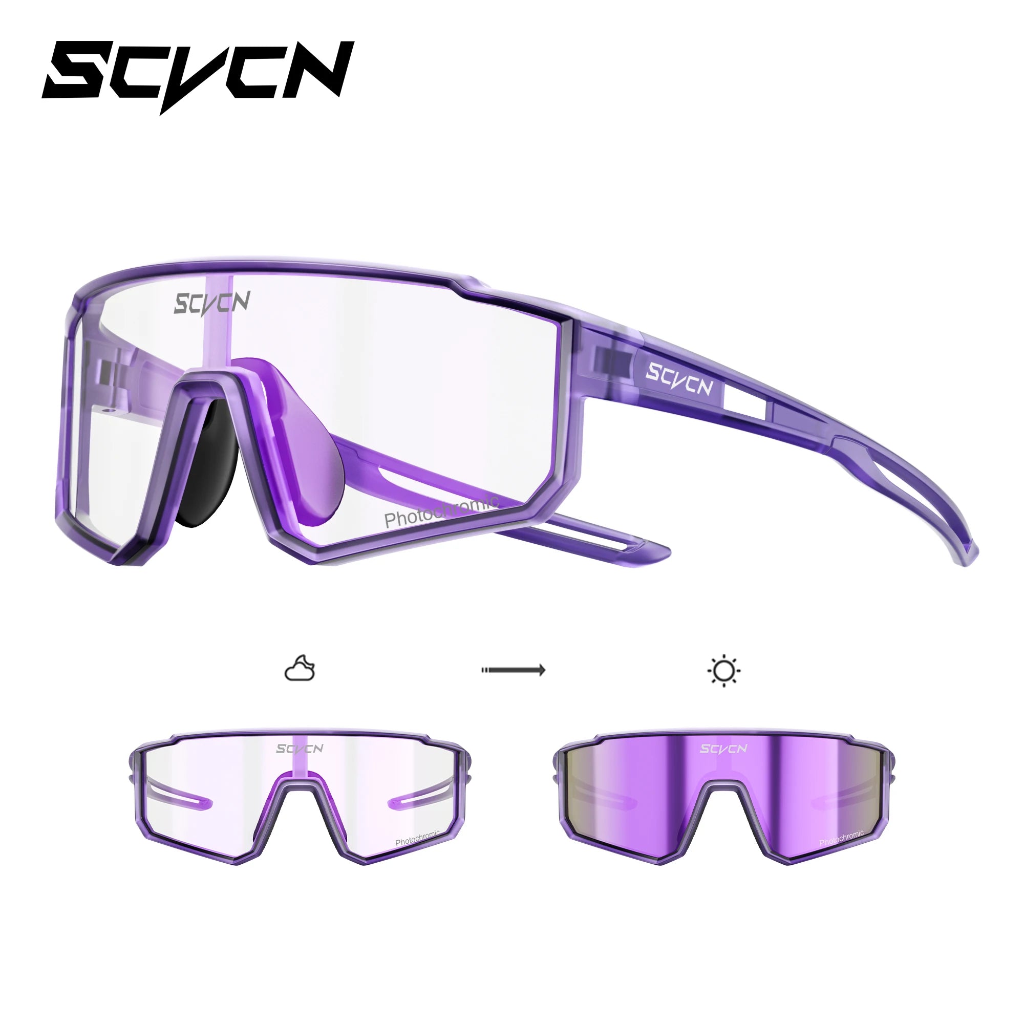 SCVCN Kids Photochromic Sport Sunglasses | UV400 Boys Girls Outdoor Skateboarding Bike Golf Eyewear