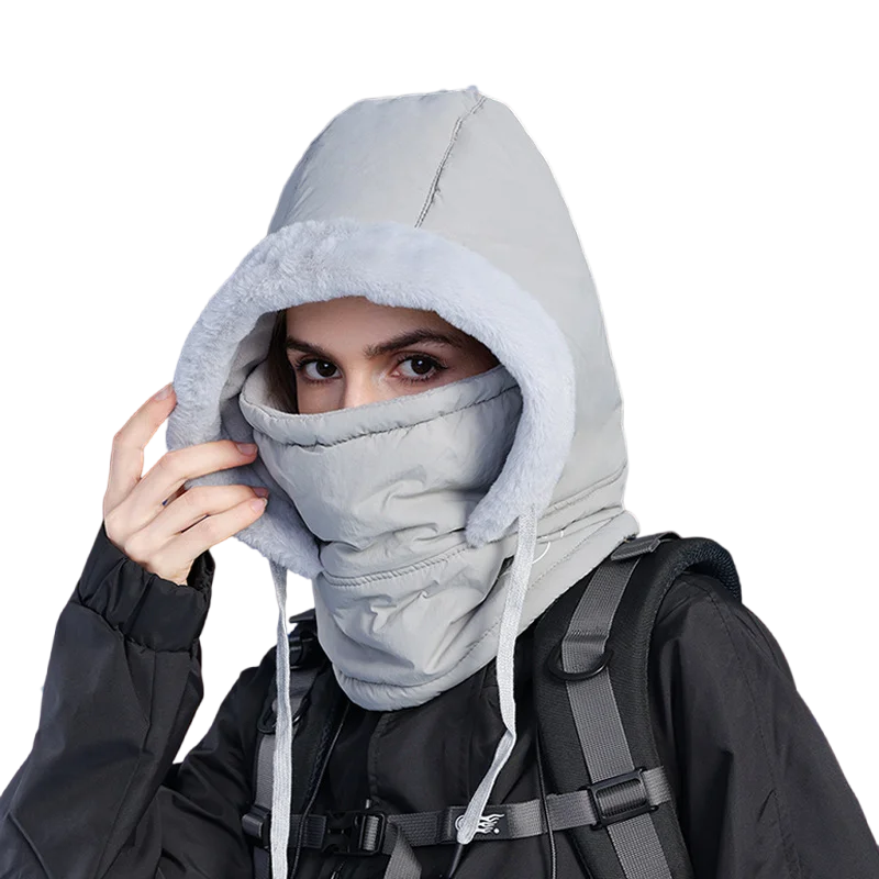 Plush Winter Balaclava Hood with Face and Neck Cover