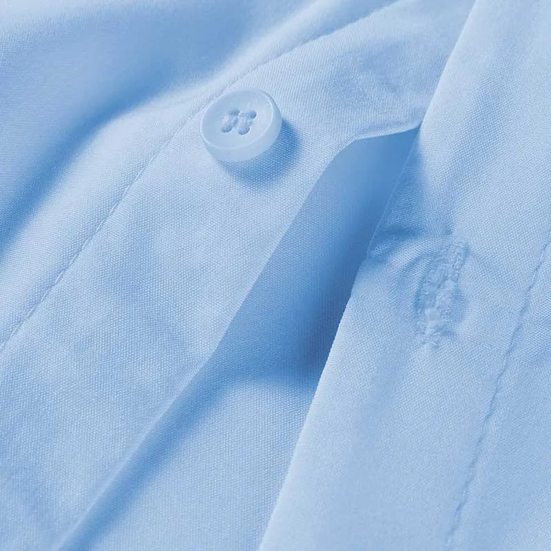 Men's No-Iron Solid Color Short Sleeve Shirt — Wrinkle-Free Casual Shirt