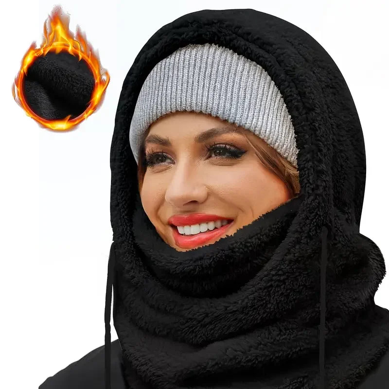 Polar Fleece Balaclava with Adjustable Hood and Neck Cover