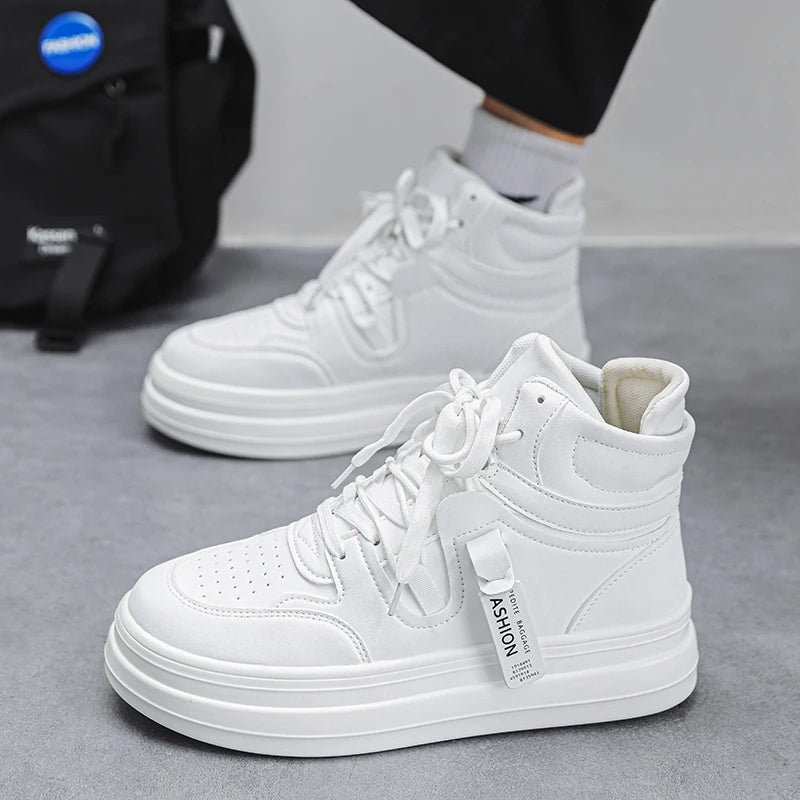 Men's High-Top Classic Casual Sports Shoes – Durable Leather Sneakers