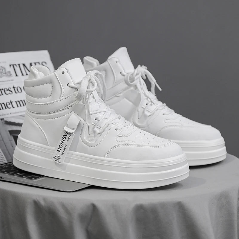 Men's High-Top Classic Casual Sports Shoes – Durable Leather Sneakers