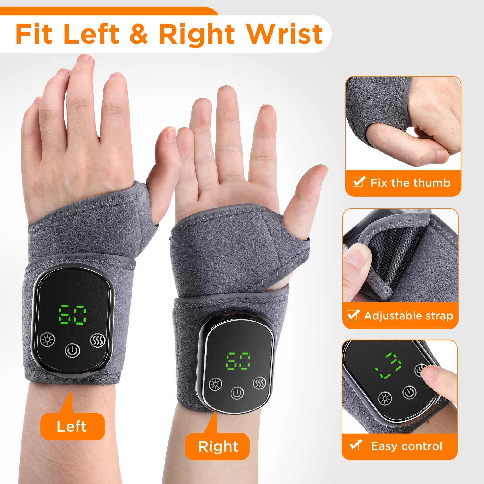 Electric Heating Wrist Massager – Vibration Relief for Carpal Tunnel & Fatigue