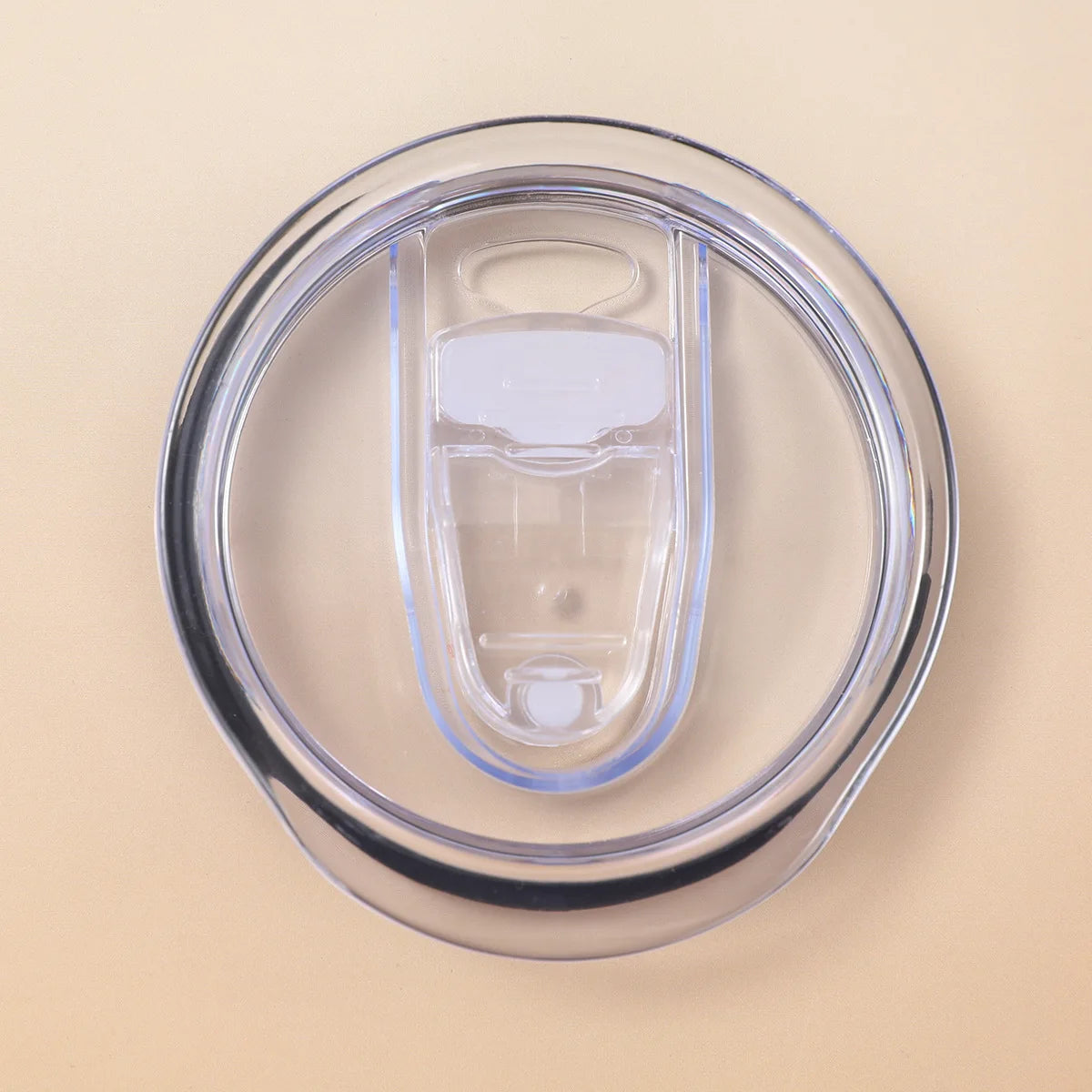 Push-Slide Replacement Lid for 12oz 16oz 20oz 30oz Slim Tumbler Cups – Leakproof Transparent Plastic Cup Lid