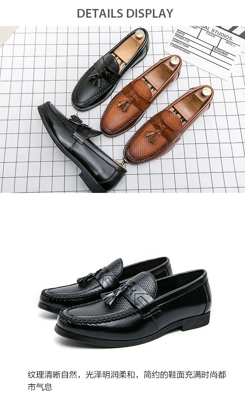 Men's Pointed-Toe Slip-On Dress Loafers