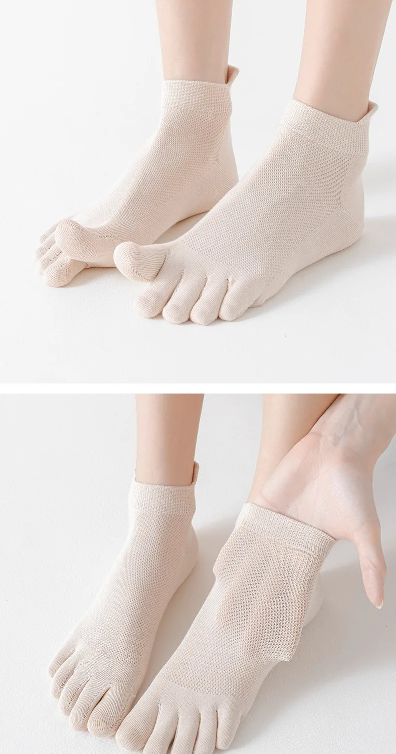 Women's Cotton Toe Socks – Breathable Mesh