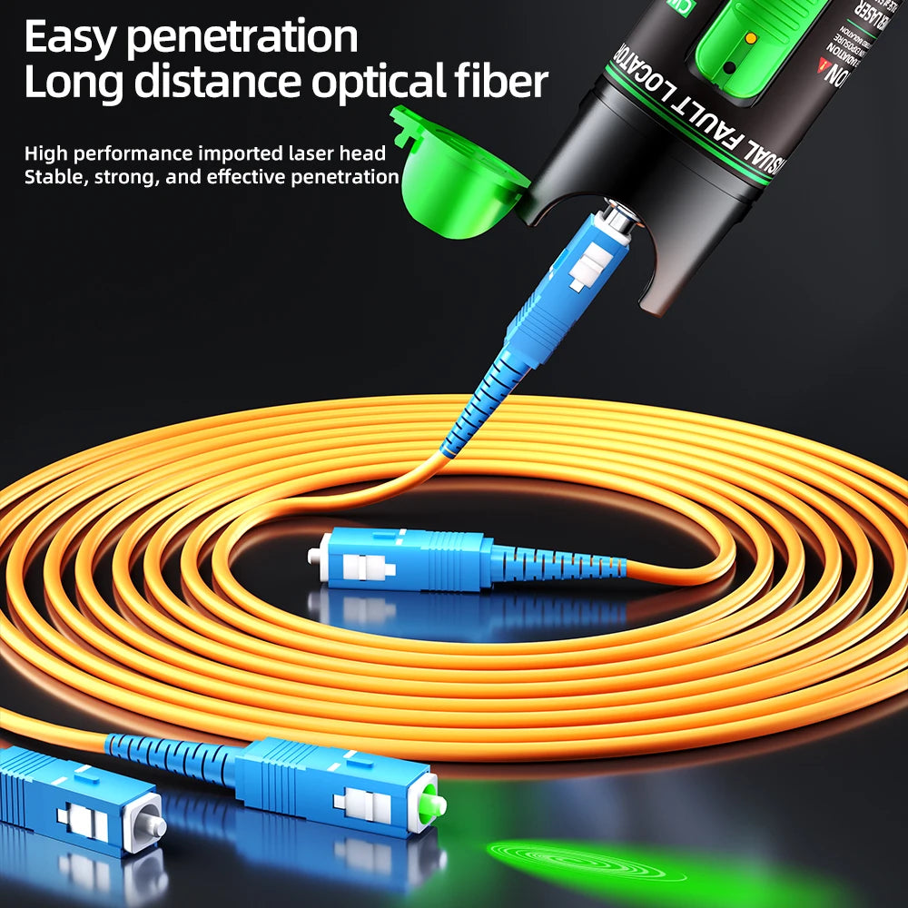 Rechargeable Green VFL Fiber Optic Tester – 15mW to 100mW Visual Fault Locator Pen
