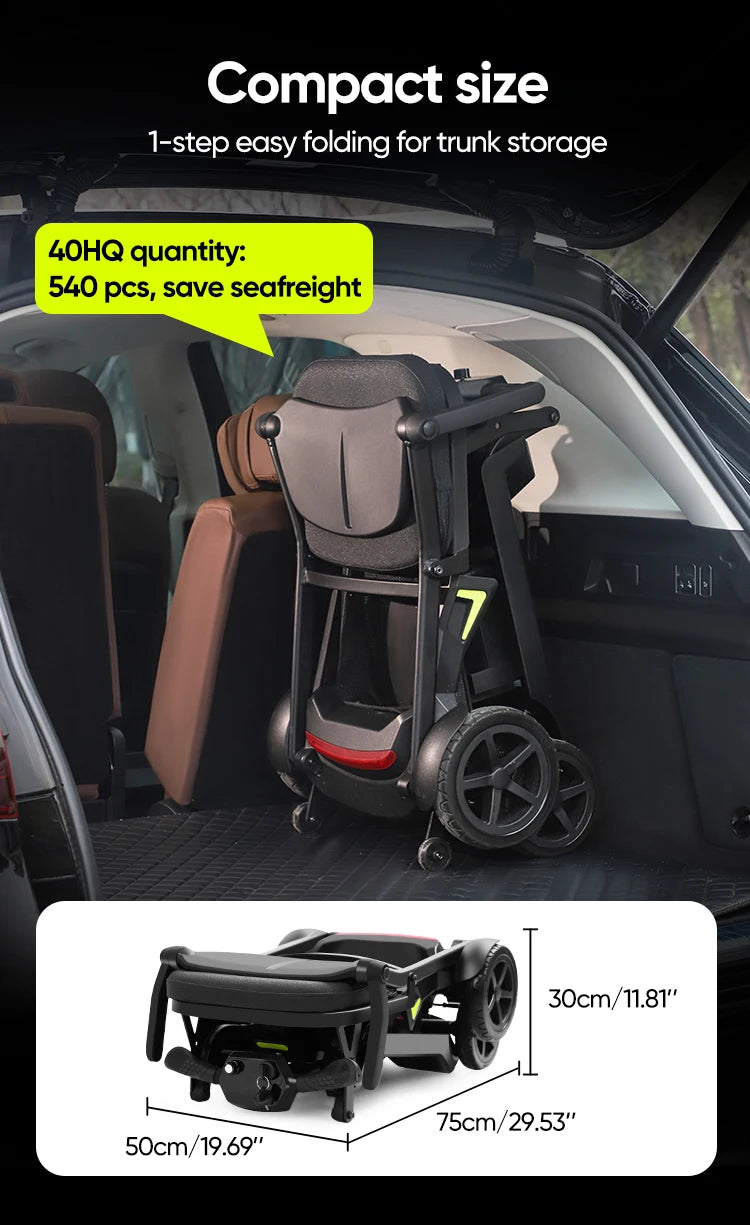 Lightweight 4-Wheel Mobility Scooter, Foldable