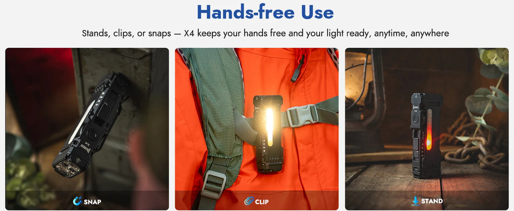 WUBEN X4 EDC Flat Flashlight — 1500 Lumens, RGB Light, Magnetic Base, Tactical Switch, IP68 Waterproof