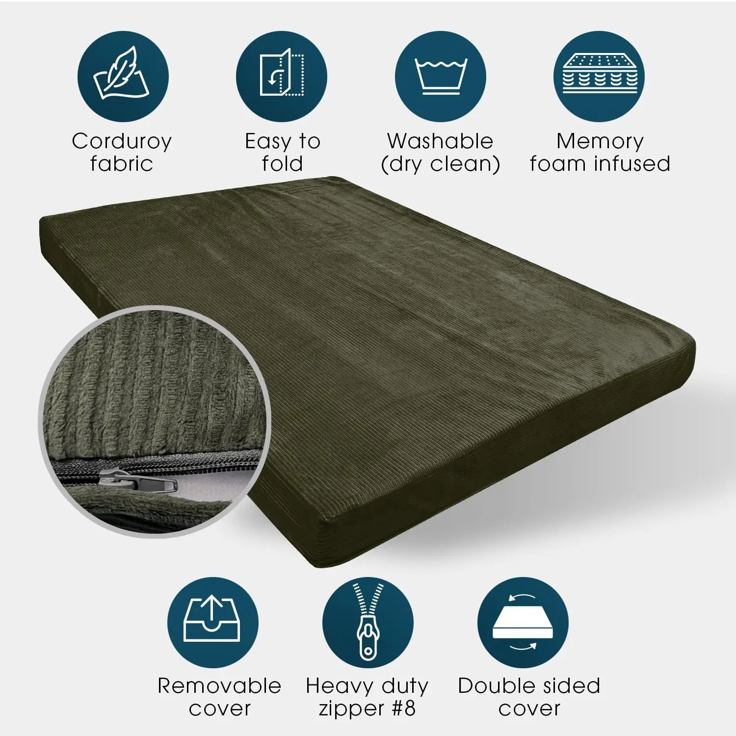 Firm or Soft — Your Choice — Double-Sided Memory Foam Futon Mattress | Foldout Couch Bed, Washable Cover, Twin to Queen