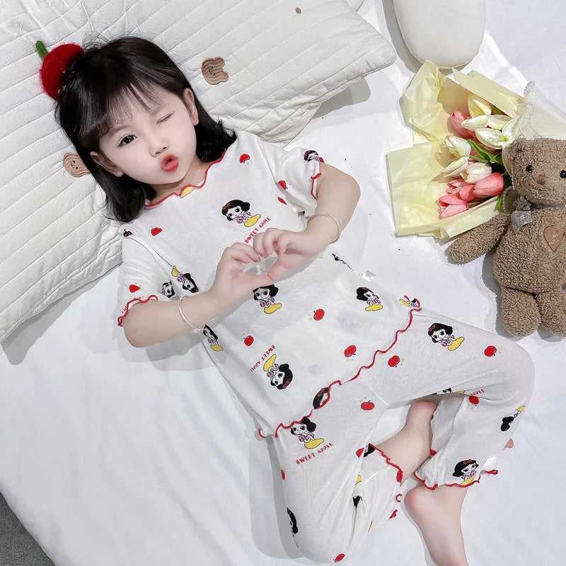 2026 Sanrio Kawaii Kids Pajamas Set | Hello Kitty & Kuromi 2-Piece Anime Loungewear