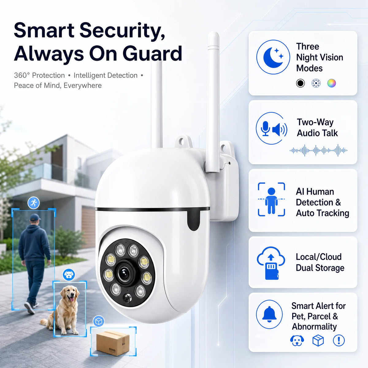 E27 Wi-Fi Bulb Security Camera with Two-Way Audio
