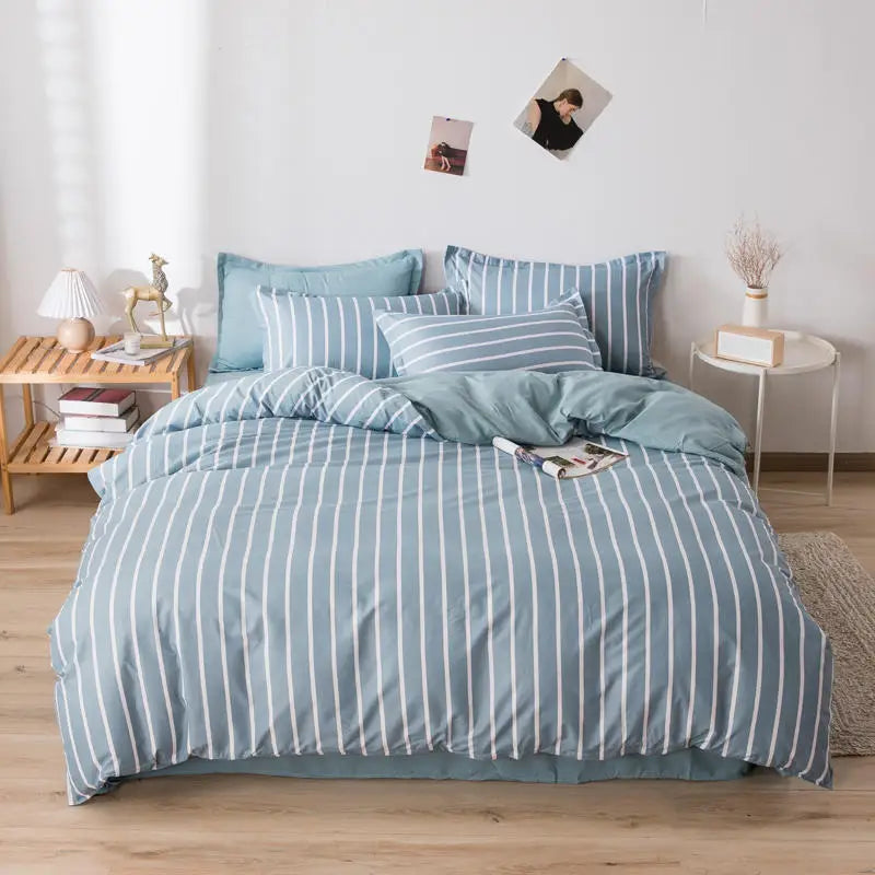 Microfiber Reactive Print Bedding Set – Duvet Cover, Flat Sheet & Pillowcases, 16 Patterns & 5 Sizes