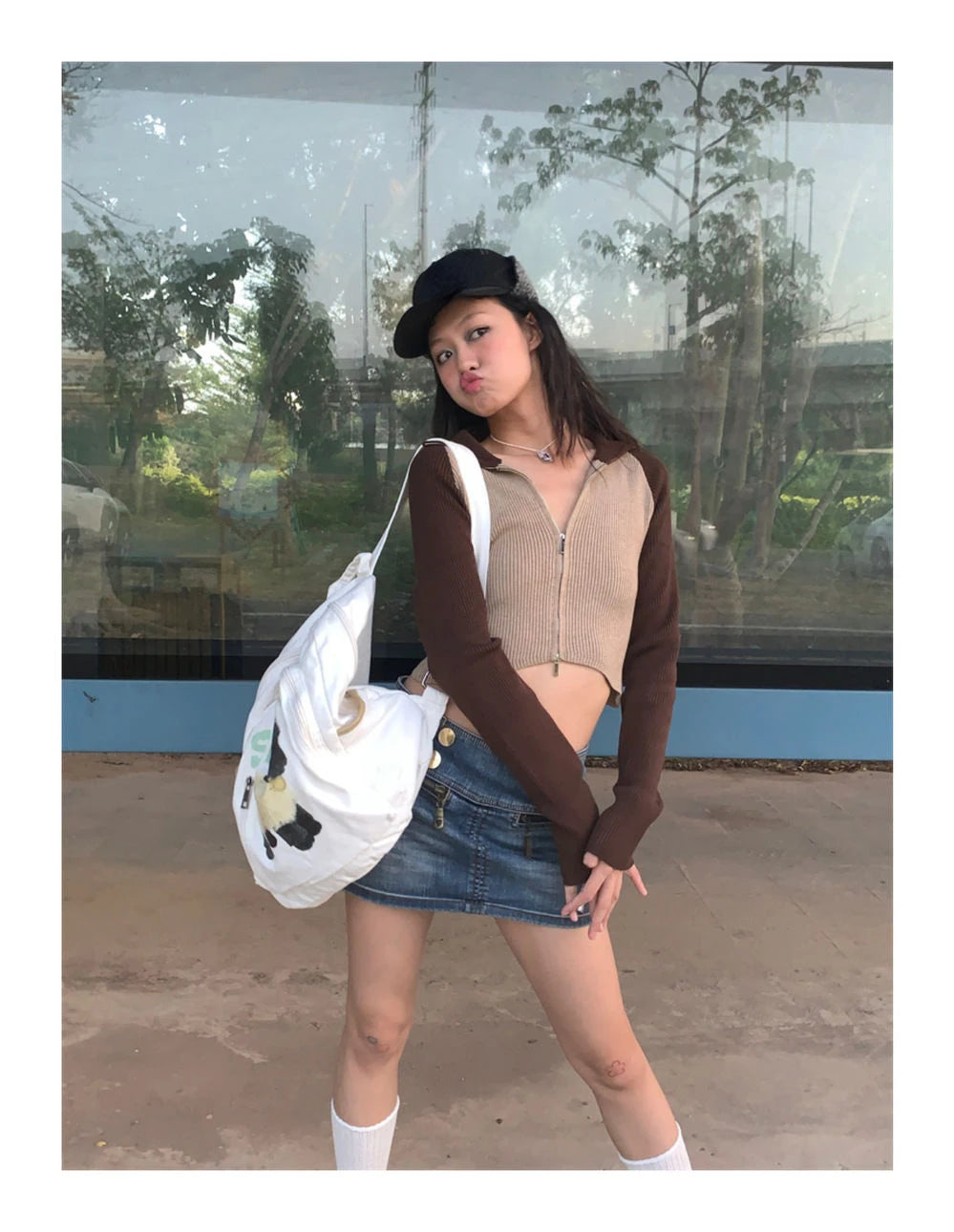 Y2K Aesthetic Cute Sheep Canvas Backpack – Japanese Cartoon School Bag for Women