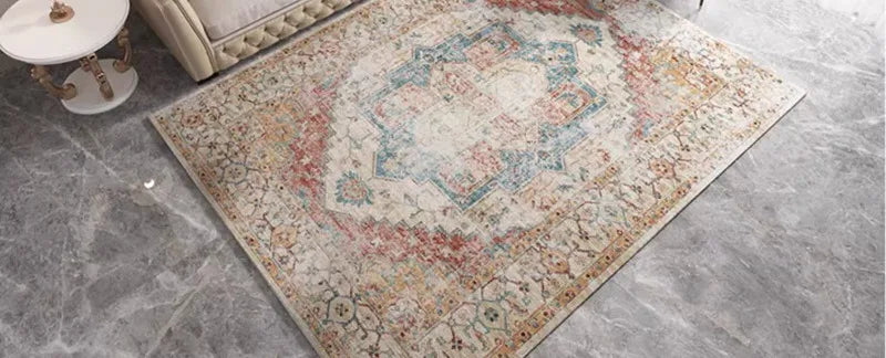 American Retro Style Large Area Rug – Anti-Slip Washable Carpet for Living Room & Bedroom